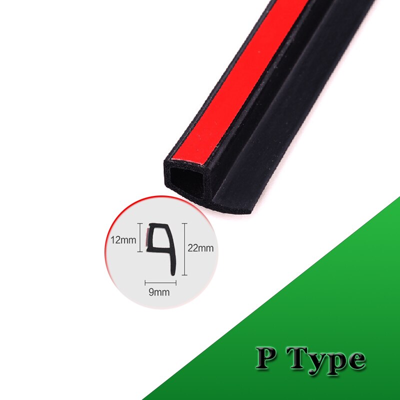5 Meter B D Z P Type Auto Deur Afdichting Strip Auto Sticker Rubber Geluidsisolatie Anti-Dust Geluidsisolatie afdichting Strip Accessoires: P Type