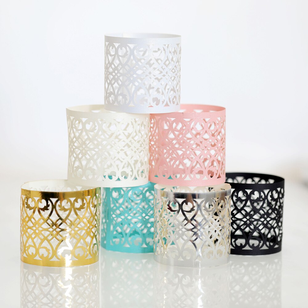 25Pcs Napkin Ring Hollow Pattern Gold and Silver Napkin Ring Wedding Party Table Decoration Kitchen Supplies Wedding Decoration