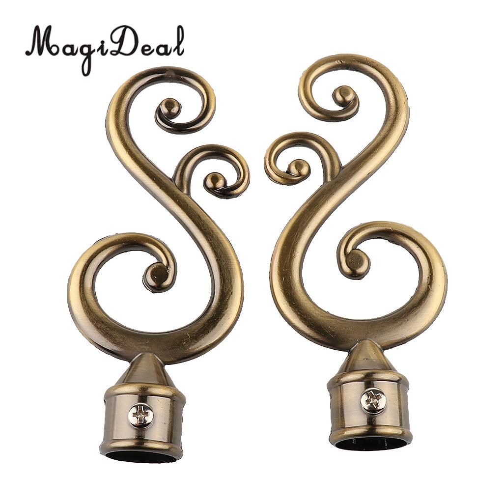 Par 22mm inre dia. draperi gardintavla stång stolpe gavlar gardin blind tillbehör finials för fönster dekoration , 3 stilar: 1 brons