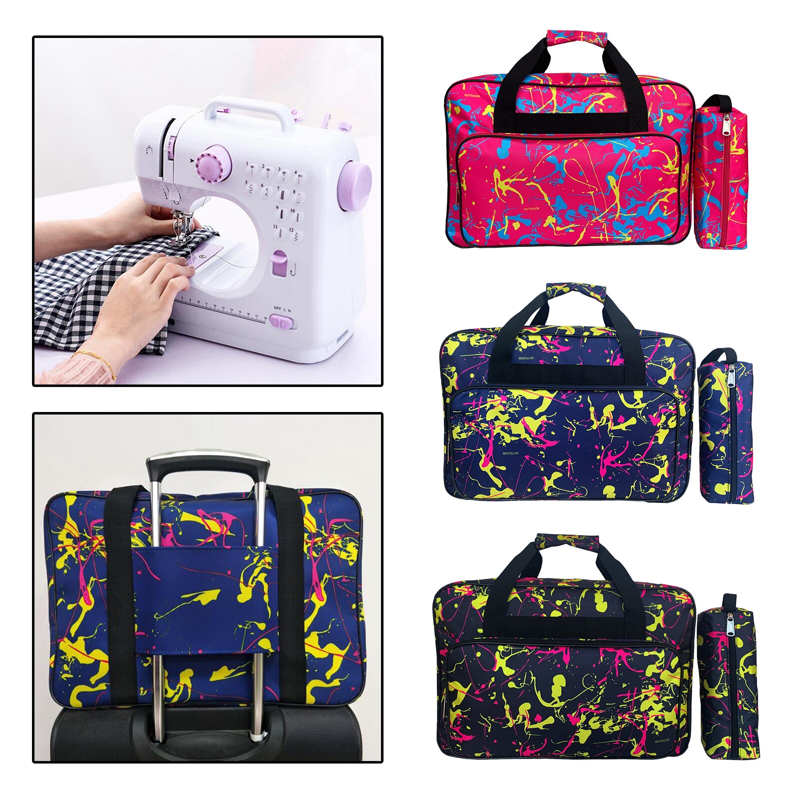 Universal Sewing Machine Carrying Case Tote Bag, Nylon Sew Machines Carry Bag Shoulder Pack Storage Handbag for Traveling