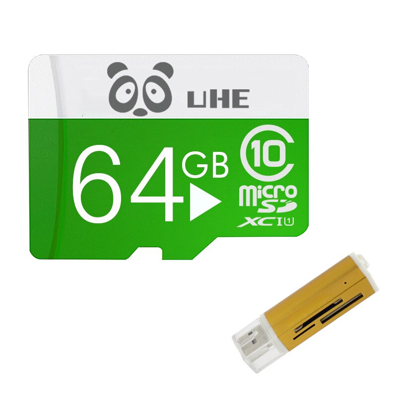 Green Micro SD 32GB memory card 64G class10 microsd tf carte 16GB 8GB 4GB flash memory with card reader mini: 64GB