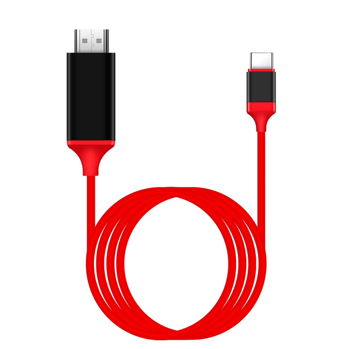 Cable USB C a HDMI de 6,6 pies 4K para monitor, adaptador HDMI a USB C para MAC, convertidor USBC a HDMI para iPad pro, MacBook air: Rojo