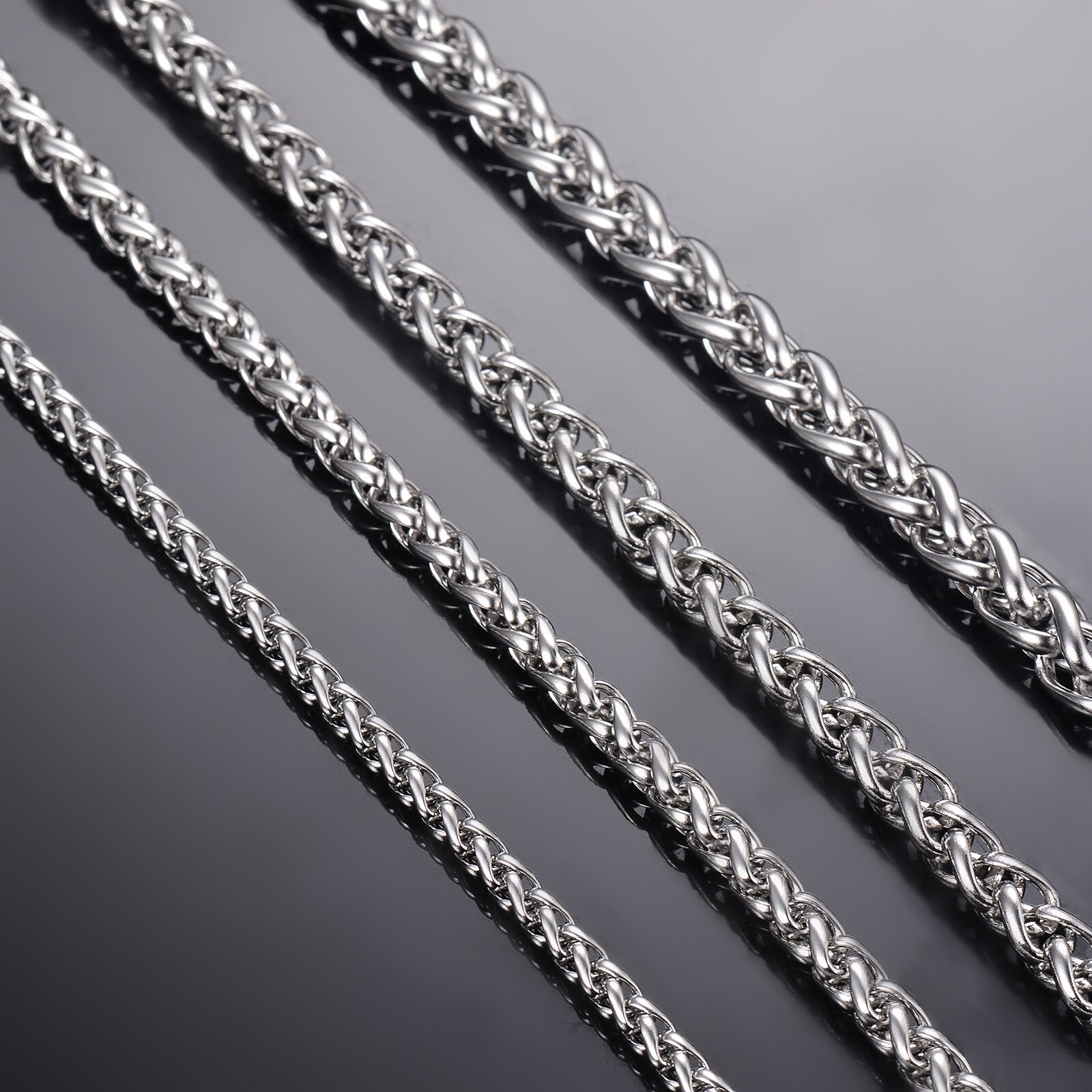 1 pezzo di larghezza 2.5mm/3mm/4mm/5mm/6mm collana a catena a maglie a chiglia per uomo donna collana a catena in acciaio inossidabile