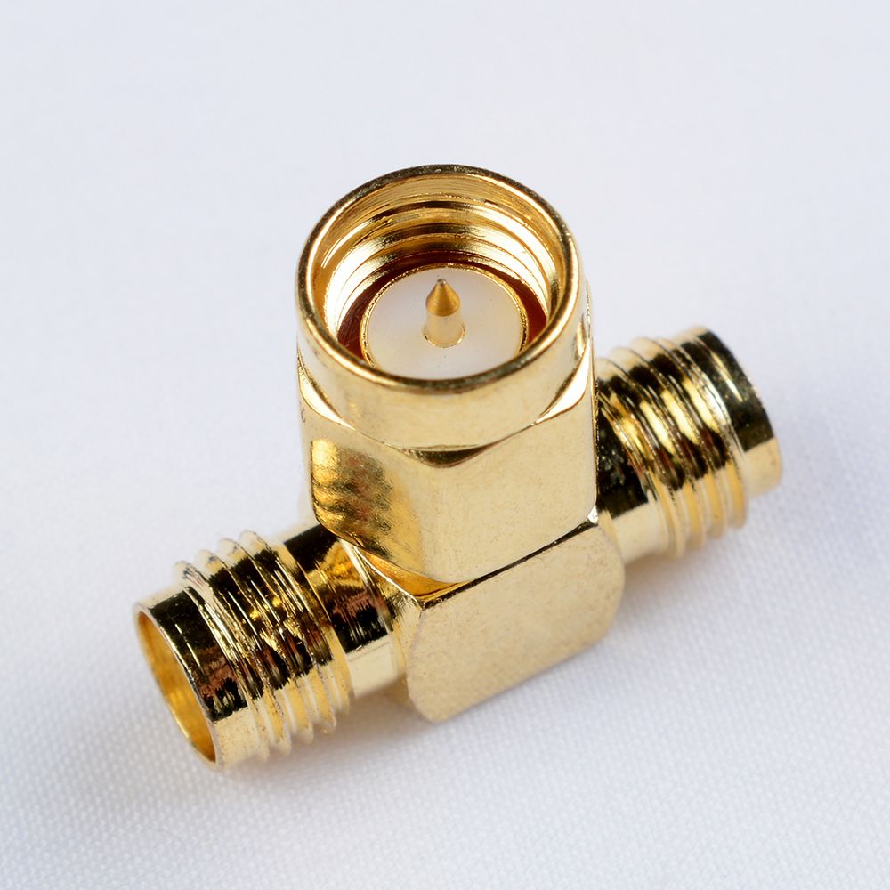 SMA Male to Two SMA Female Triple T RF Adapter Connector 3 Way Splitter