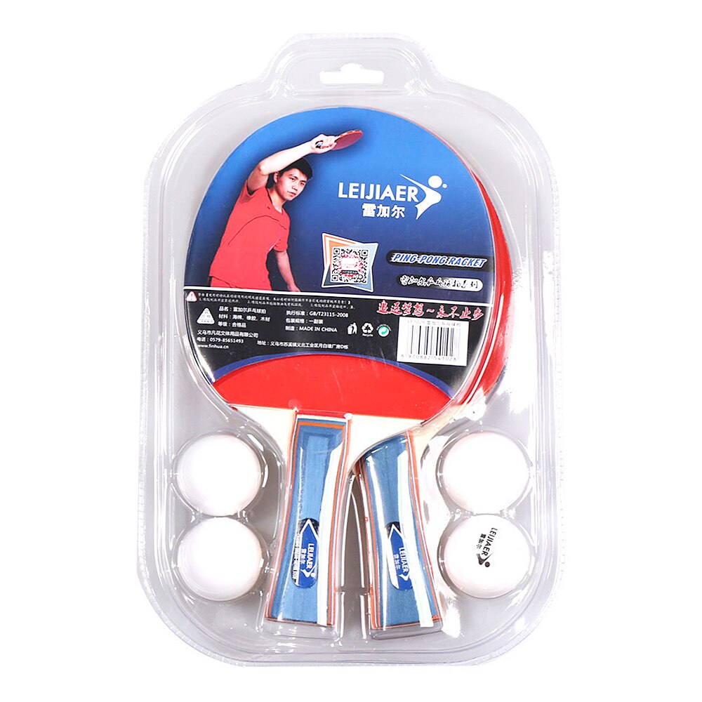 Table Tennis 2 Player Set 2 Table Tennis Bats Rackets with 4 Ping Pong Balls for School Home