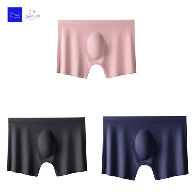 3 uds. Calzoncillos Boxer para hombre, bragas de seda helada para hombre, ropa interior Sexy sin costuras, calzoncillos para hombre, bragas finas y transpirables de secado rápido: XS / Gris