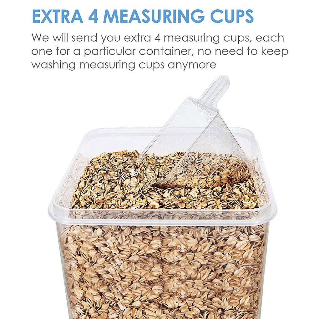 4Pcs Voedsel Container 2.5L Plastic Voedsel Opberg... – Vicedeal