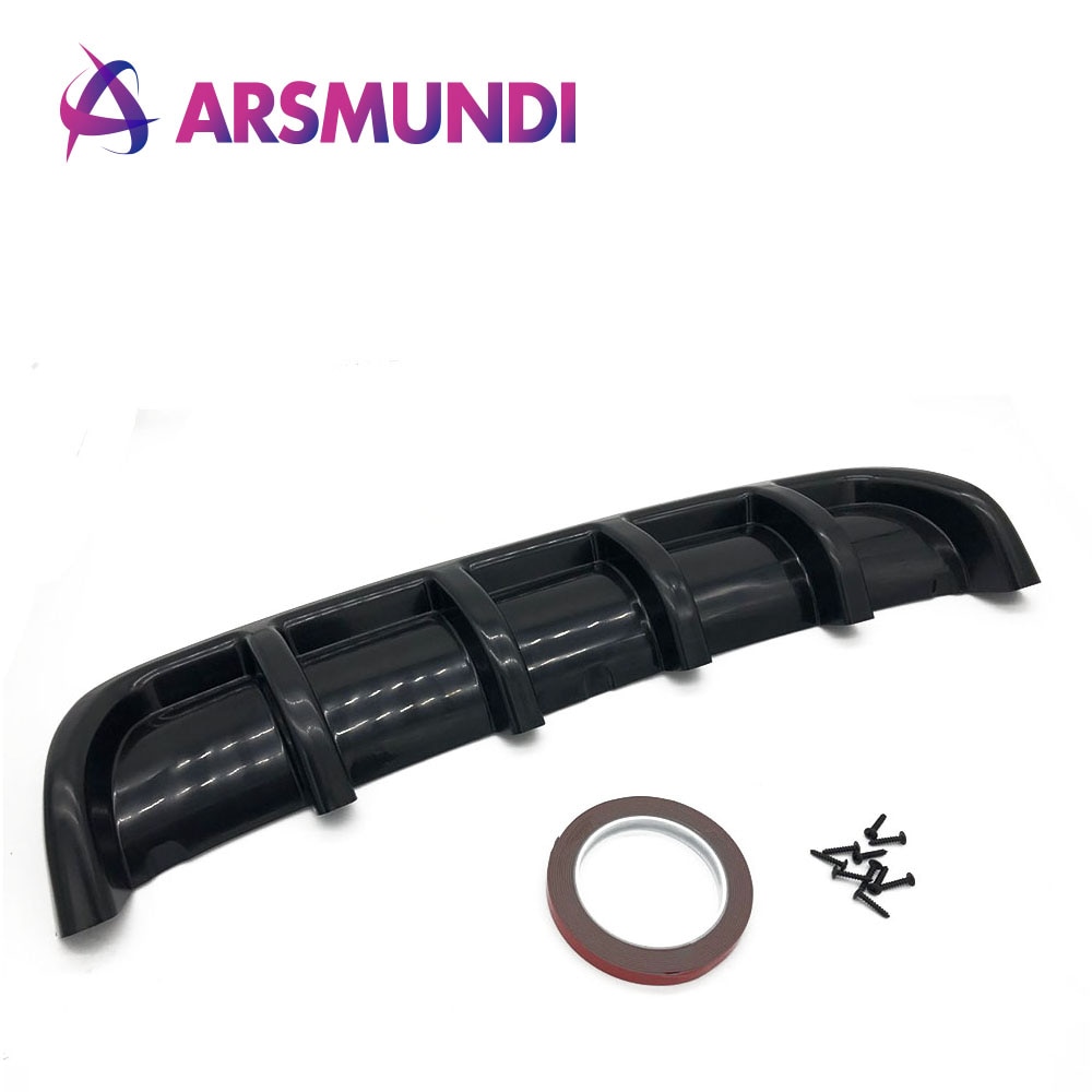 ABS Spoiler Rear Shark Fin Style Curved Bumper Lip Diffuser Shark 6 Fin Spoiler Kit
