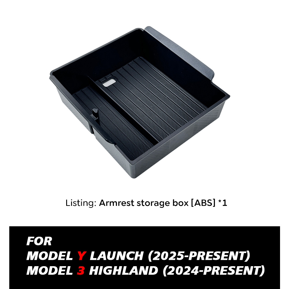 Pour Tesla modèle Y lancement 2025 modèle 3 Highland 2024 Console centrale étui de rangement pour lunettes accoudoir boîte de rangement supérieure: Bleu
