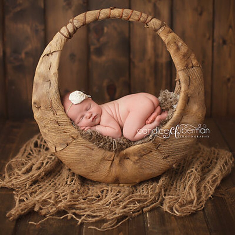 Pasgeboren jute laag fotografie rekwisieten, jute deken voor baby fotografie props