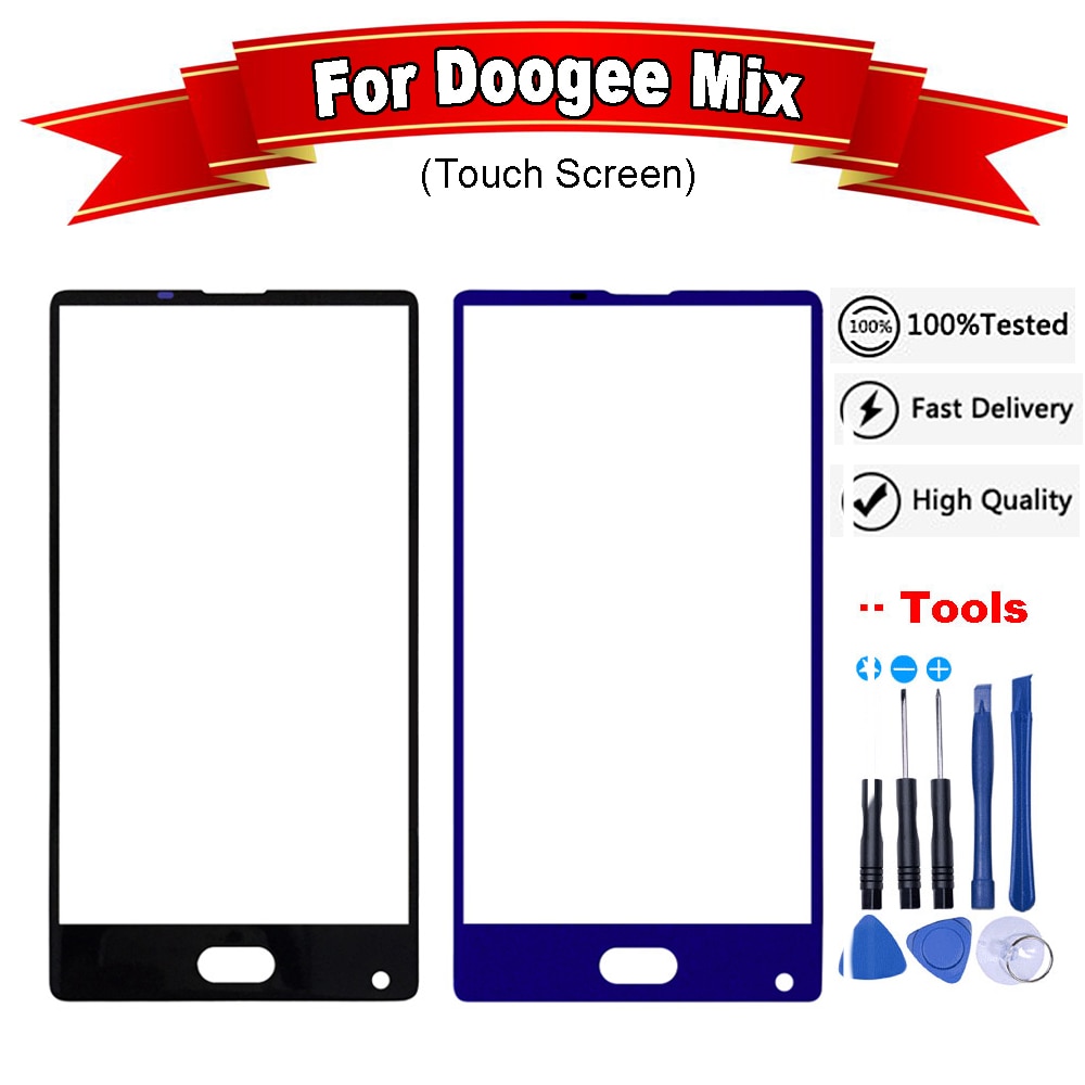 5.5 inch Voor Doogee Mix Touch Scherm Front Outer Glas Lens Alleen Geen Touch Geen Lcd Onderdelen + Gereedschap