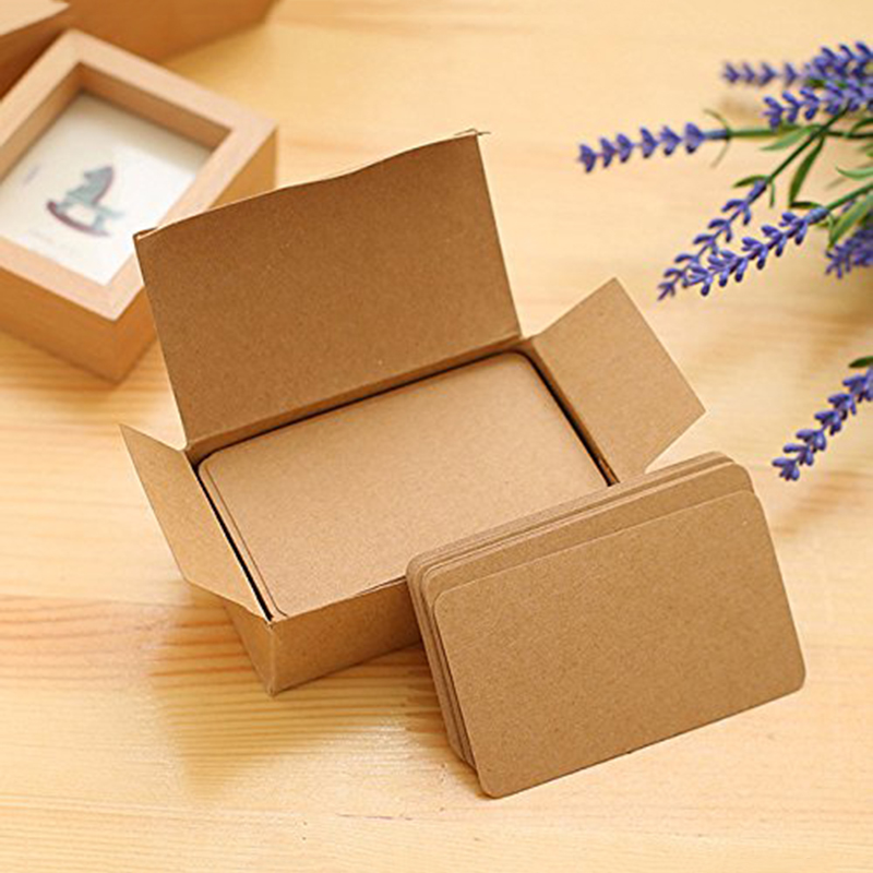 100 memory cards Blank DIY graffiti word cards net Small memo pad blocks Memorandum note Blank word cards (Khaki)