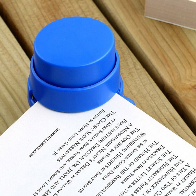 1 PCS Office Home Staple Free Stapleless Stapler Paper Binding Binder Paperclip