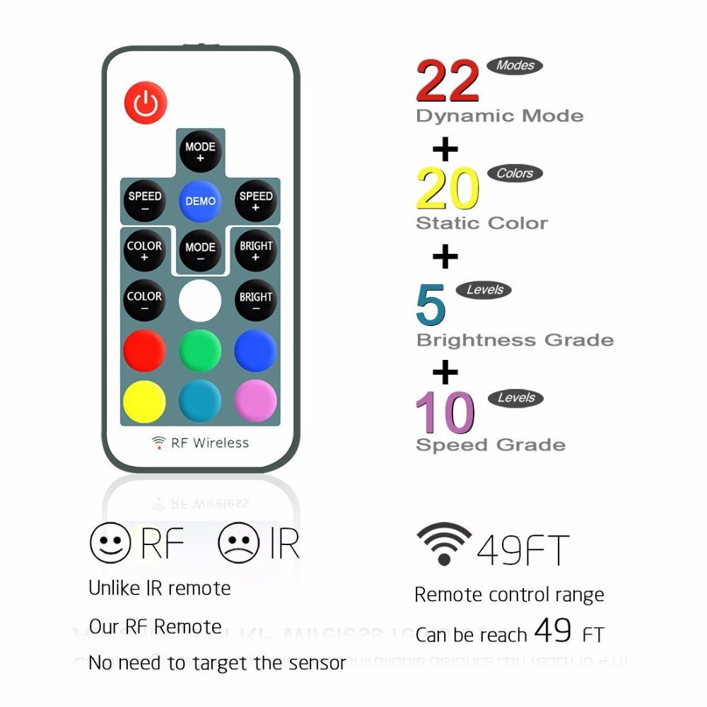 Draadloze PIR Motion nachtlampje Sensor 5050 rgb LED Strip Waterdicht Slaapkamer Night Bed Trap Kast Licht Decoratie 5 v