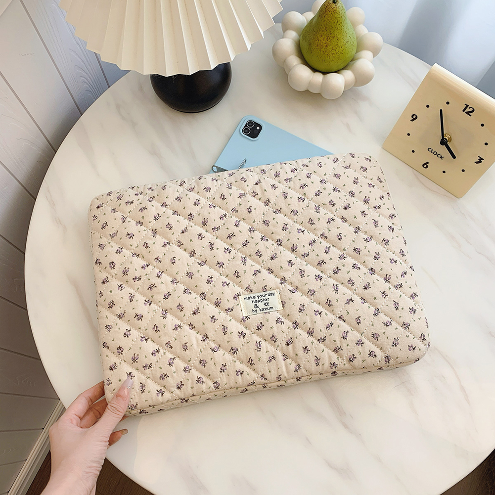 Flower Pattern Laptop Sleeve Case Bags Portable Computer Cover Bag Tablet Pouch for Macbook Air Pro 11 13 14 15 Inch Cover: 13-inch / wine red