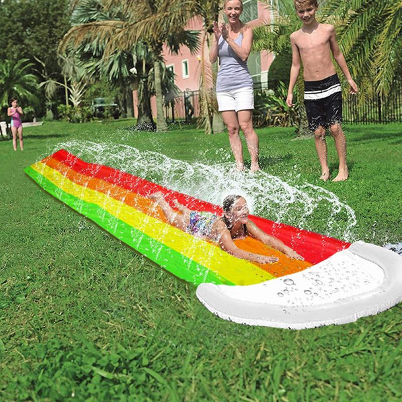 72x480cm Lawn Water Slides Fun Surf Water Slide For Kids Summer PVC Games Center Backyard Outdoor Children Adult Toys