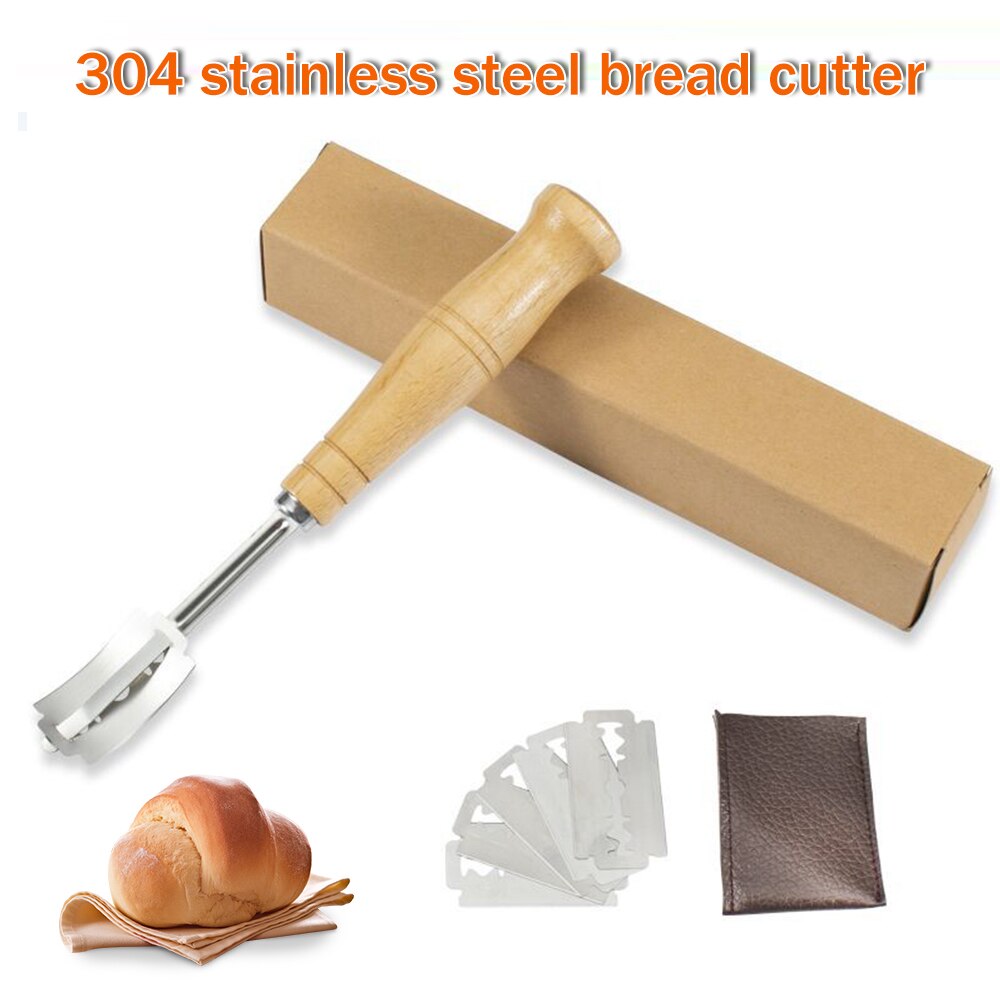 Blade Razor Bread Blade Dough Making Razor Wooden Handle Bread Cutting Tool Blade Wooden Handle Bread Cutter Cutting Tool