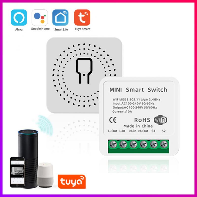 10A Mini commutateur intelligent minuterie commutateurs sans fil domotique intelligente Compatible avec Tuya Alexa Google maison Wifi commutateur intelligent