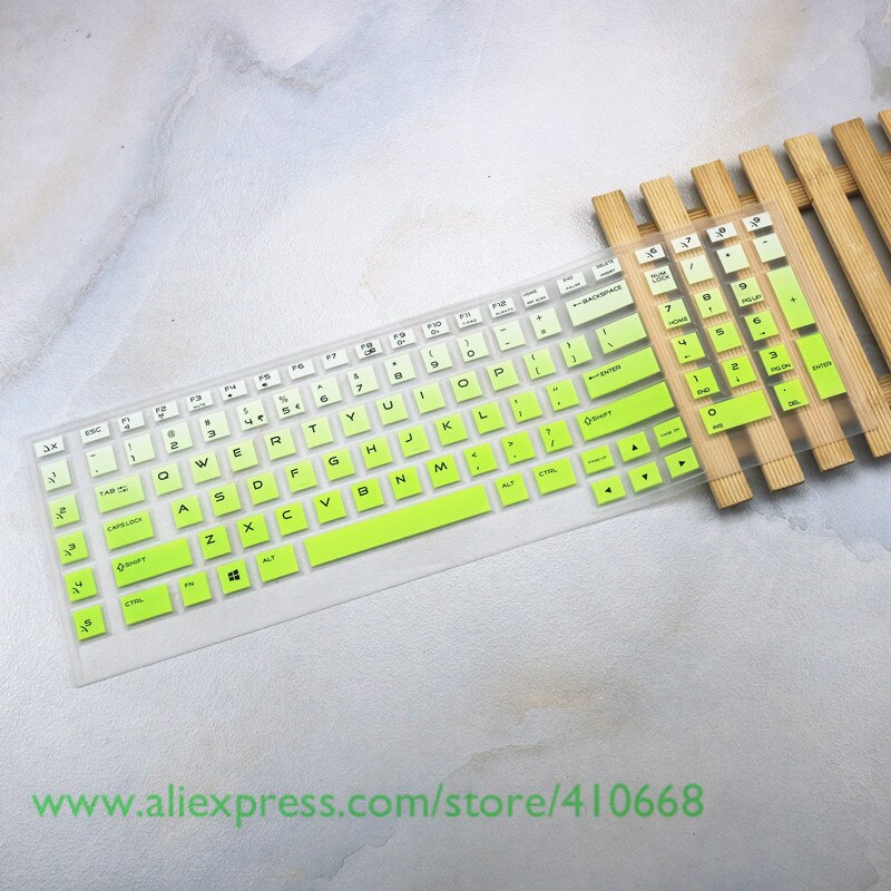 Silicone Keyboard Cover Skin Protector For Dell Alienware AREA-51M AREA-51 17 R3 M17 M15 17r5 15r4 r3 17.3 15.6 inch Laptop: Gradient green