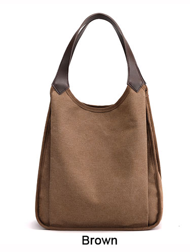 Canvas Tassen Voor Vrouwen Tote Handtassen Grote Dame Schoudertassen Grote Casual Vintage Crossbody Verpakking Canvas Messenger Bag Tote: Bruin