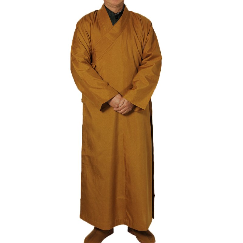 2 couleurs Shaolin Temple costume Zen bouddhiste Robe Lay moine méditation Robe bouddhisme moine vêtements ensemble formation uniforme costume: YELLOW / XXXL