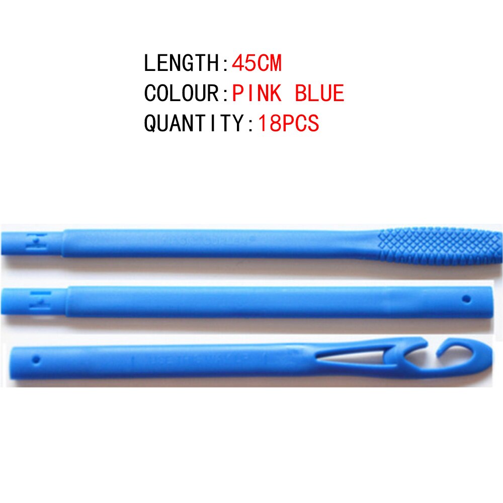 Rodillos rizadores de pelo de plástico suaves, 18 Uds., 45/50/55/65cm, rizadores de pelo en espiral DIY para rizar el cabello, rodillos flexibles