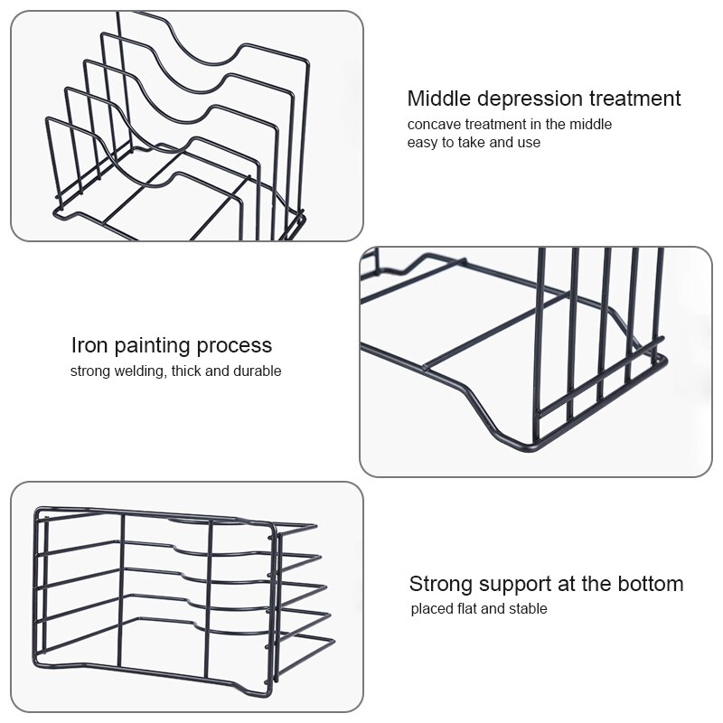 Multifunctional Pot Lid Holder Lid Organizer Metal Pot Lid Rack Storage Pan Lid Cover Cabinet Pantry Holder Rack Organizer
