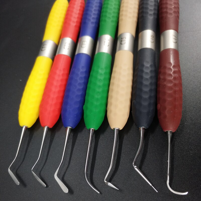 Resina dental, herramientas para esculpir, restauración estética, 7 Uds. Con caja de esterilización de alta temperatura, kit de herramientas de mano lm