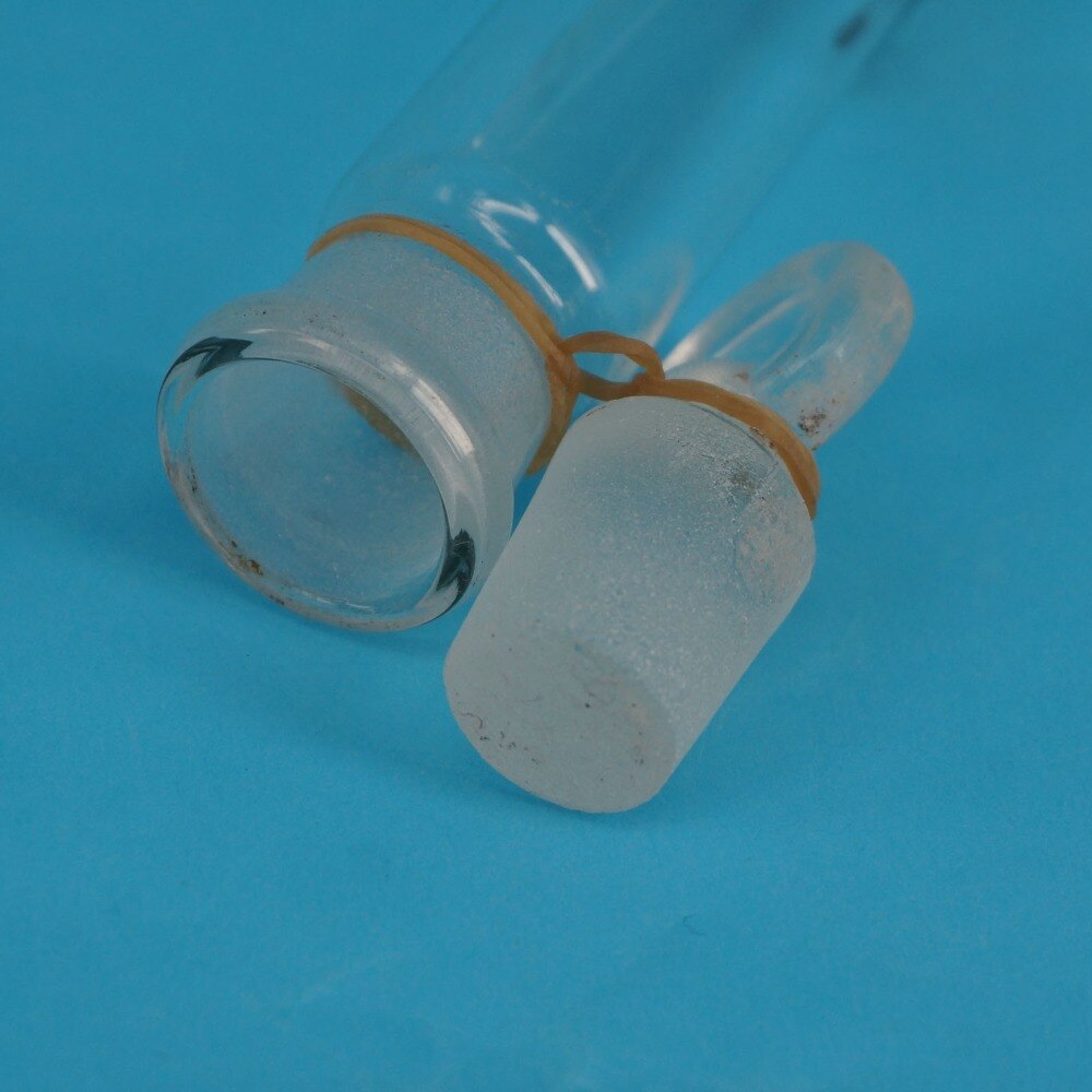 25ml Graduated Line Lab Clear Glass Test Tube Round Bottom with Stopper