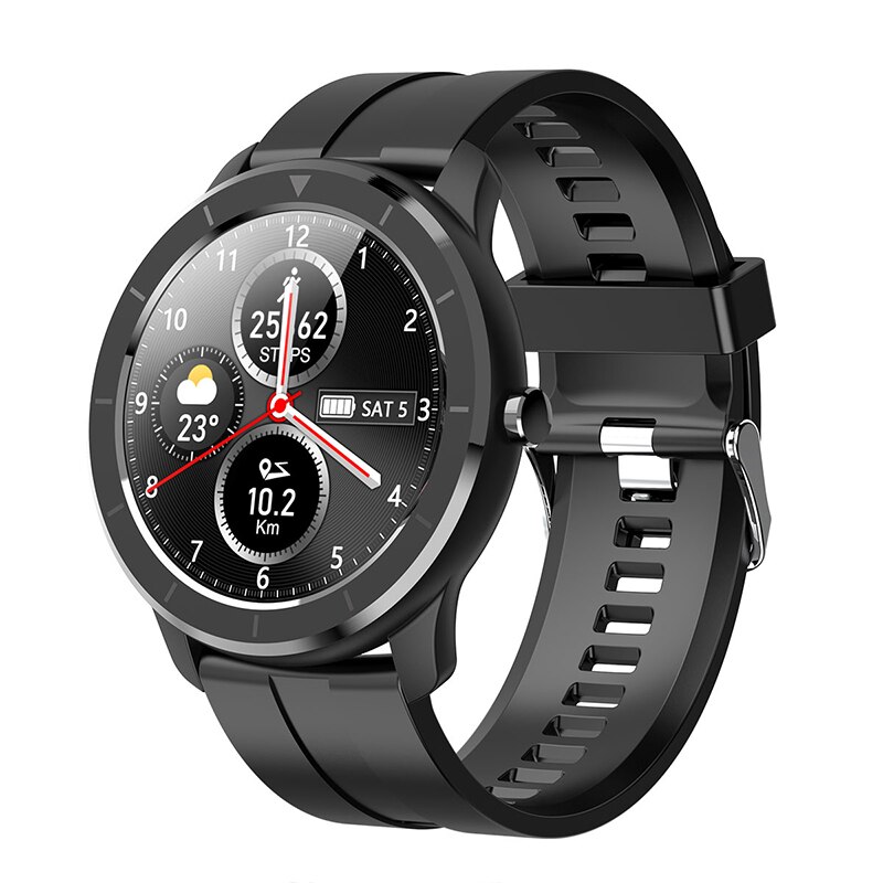 T6 Smart Watch Smartwatch Full Touch Screen Men Women Sport Bluetooth Metal Fitness IP68 Life Waterproof Smart Watch: Black