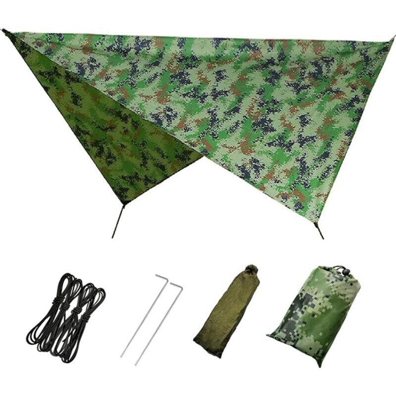 Camping Tarp Waterproof,Hammock Rain Fly,Outdoor Moistureproof Picnic Mat,Multifunction Tent,91 x 83 Inch: camouflage