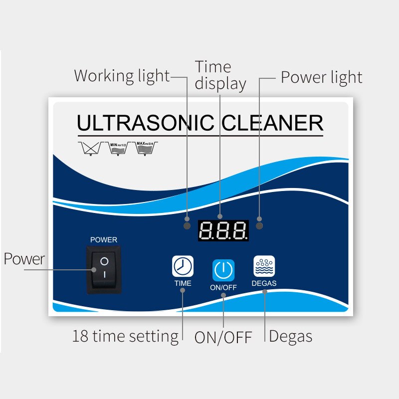 Digital Ultrasonic Cleaner 35W Sonicator Cleaner Machine for Jewelry Watch Eyeglass Shaver Oxides Washer EU Plug