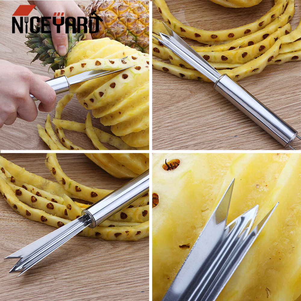 Niceyard rustfrit stål gadgets køkkenredskaber køkkentilbehør frugtskræller ananasskærer