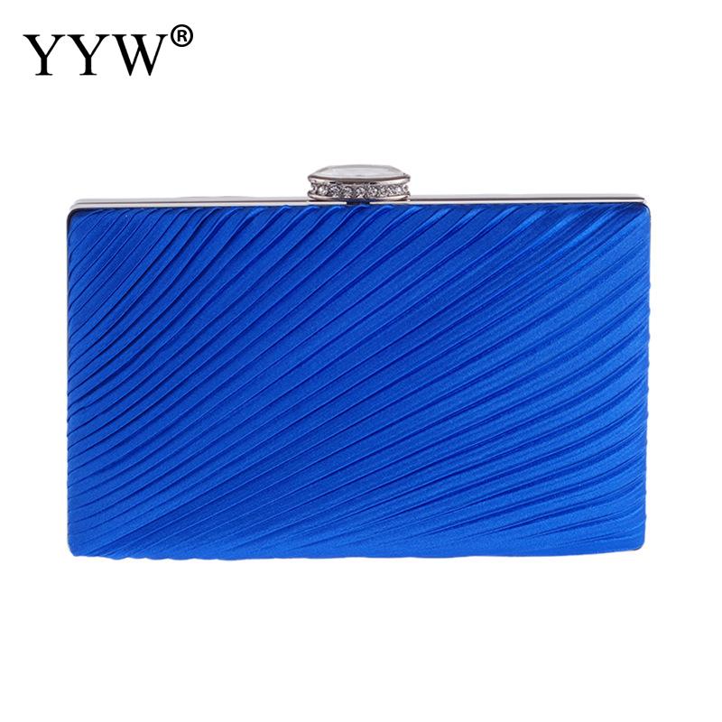 2022 Doos Koppelingen Keten Handtas Vrouwelijke Schoudertas Mode Paars Crossbody Tassen Voor Vrouwen Avond Party Wedding Clutch Purse: blue