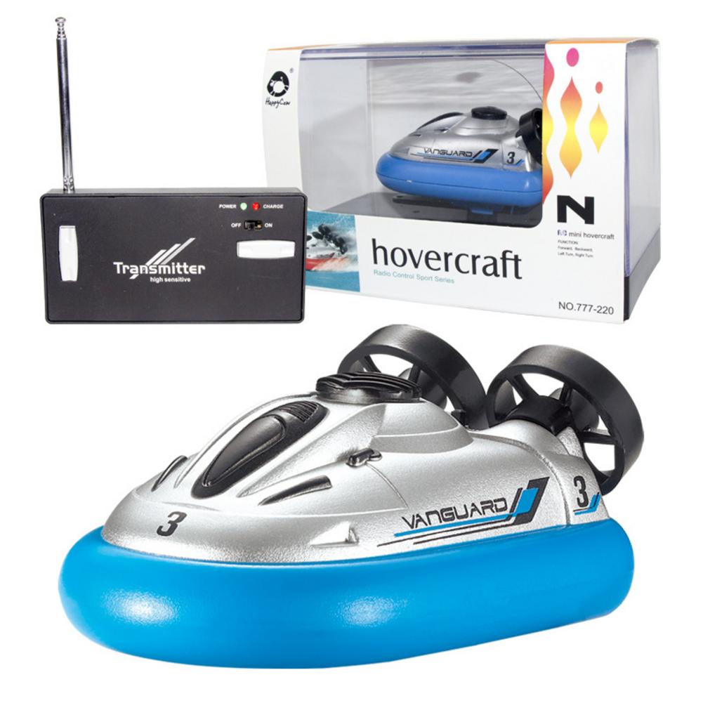 Mini RC Hovercraft Remote Control Model Jet Boat Radio R/C Turbo Motor Classic Electric Speedboat Boy Toy: Blue