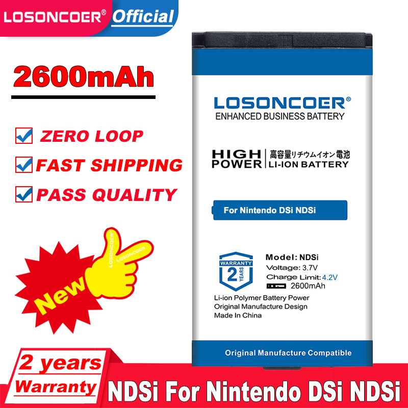 Losoncoer 2600Mah Oplaadbare TWL-003 Batterij Voor Nintendo Dsi Ndsi Vervangende Batterij