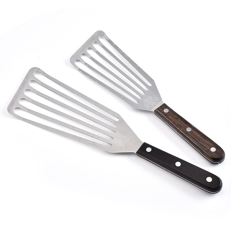 Fish Spatula Stainless Steel Slotted Turner Kitchen Metal Slotted Spatula with Wooden Handle kitchen accessories cooking tools