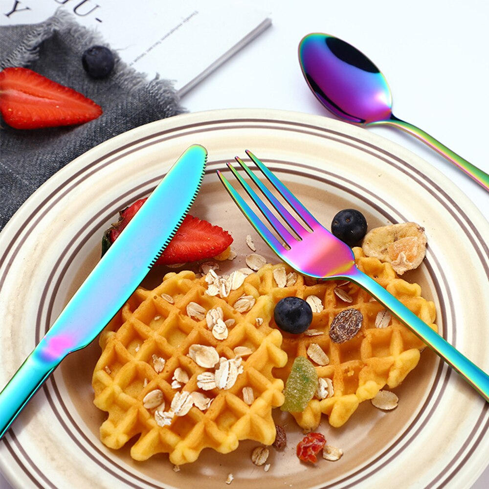 24Piece Gold Silverware Set Service for 6 Premium Stainless Steel Flatware Set With Box Include Knife Fork Spoon Knife