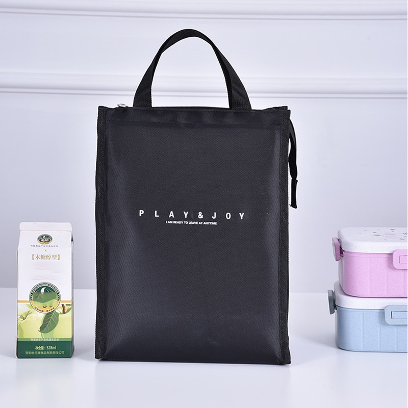 Nylon Portable Lunch Picnic Storage Bag Insulation Fresh Fruit Cold Drink Bento Pockets School Work Travel Food Organizer Supply