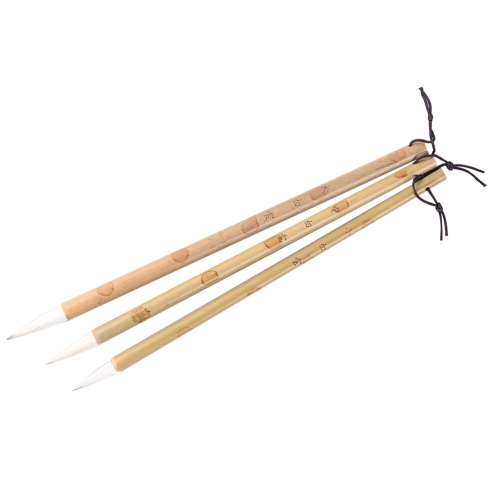 3 Pcs Professionele Uitstekende Elastische Haar Chinese Kalligrafie Kanji Japanse Sumi Tekening Borstel Voor Home School Schrijven Praktijk