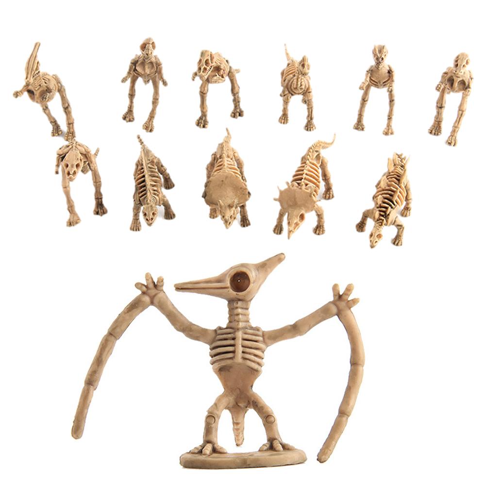 12 stuks Plastic Dinosaurus Model Simulatie Levensechte Skelet Dino Cijfers Educatief Speelgoed Collectie Voor Kinderen Speelgoed