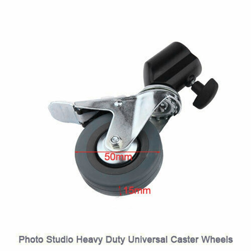 3PCS 22mm Photo Studio Universal Caster Wheel Tripod Pulley Heavy Duty for Light Stands/Studio Boom