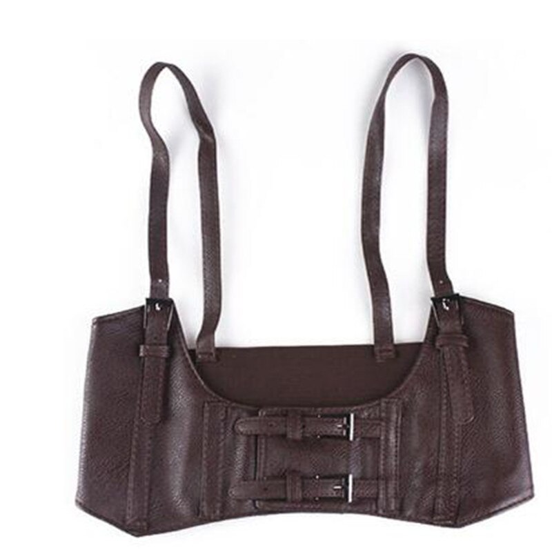 Steampunk arnés Estilo Vintage para mujer corsé chaleco amplia faja con hebilla Lolita colección cinturón de Cosplay traje: Coffee
