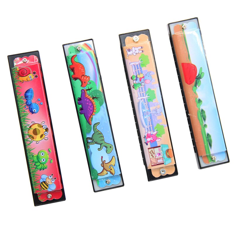 Dubbele Rij 16 Gat Houten Geschilderde Harmonica Creatieve Verlichting Speelgoed Leren Kinderen Speelgoed Muziekinstrument Juguetes Bebe: Default Title