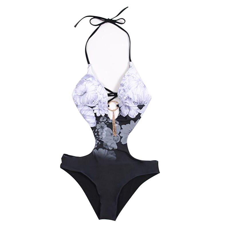 One-Piece Swimsuit Stitching Swimwear Set Sexy Hollow Mesh Swimsuits Push-Up Female Swimwear High Waist Beachwear