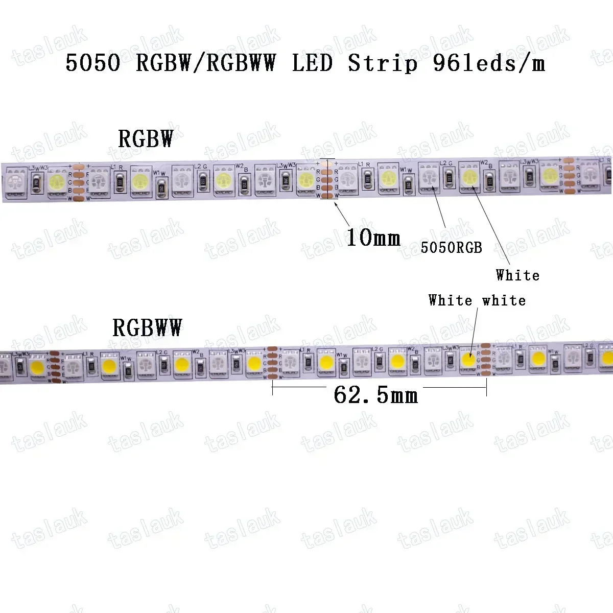 5050 RGBW RGBWW 60 96 LED s/M DC12V 24 V 10 MM 12 MM LED bande lumineuse IP65 IP20 étanche 5050 RGB blanc décor de pièce