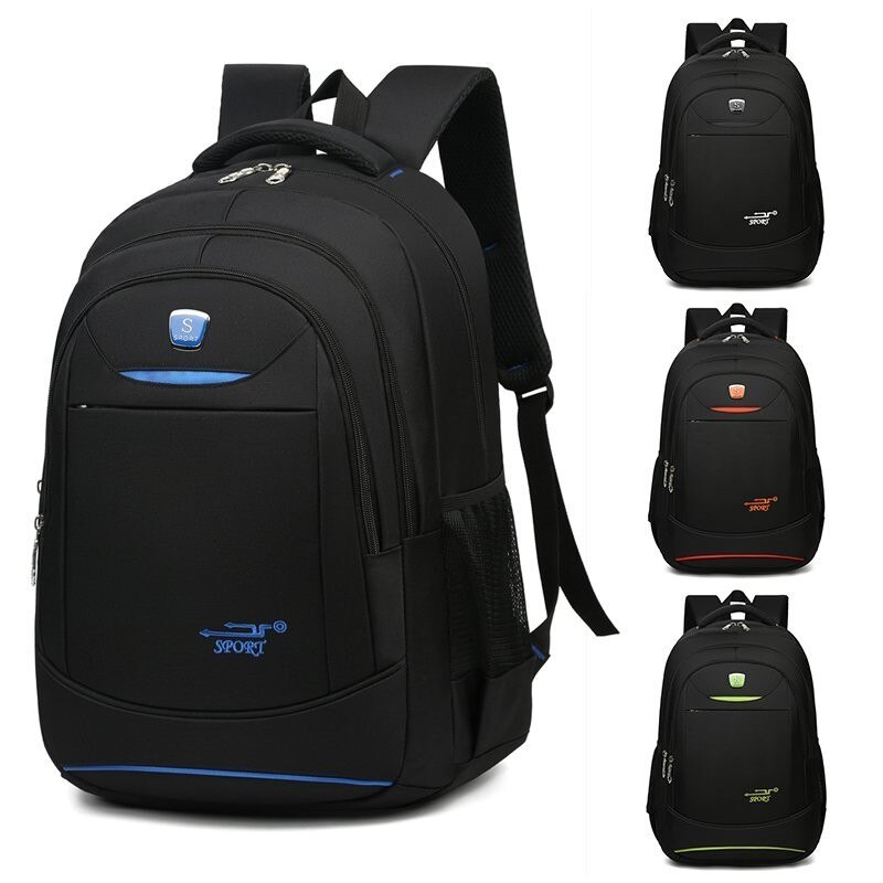 Mochila de Nylon para ordenador portátil para hombre, morral informal a la de gran capacidad para estudiantes, mochilas escolares, bolso sencillo para diario,