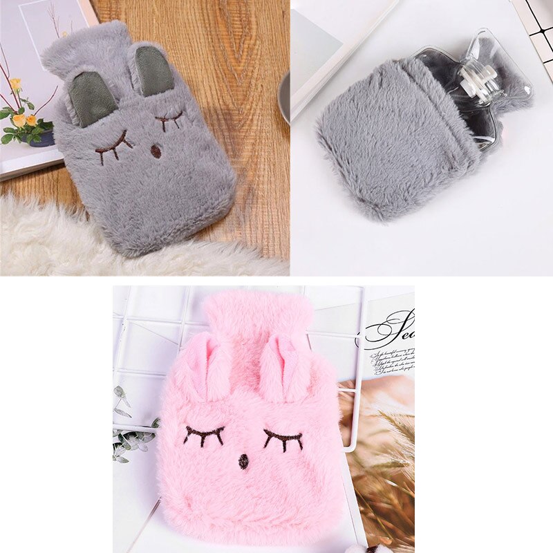 Hiver dames petit chauffe-main en peluche amovible et lavable bouillotte mignon forme animale sac à main bouillotte