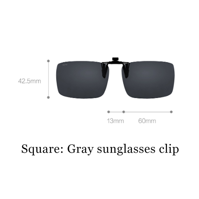 Xiaomi-gafas de sol polarizadas para miopía, lentes de visión nocturna, clip TAC, alta definición, 180 °, 8g: Square gray
