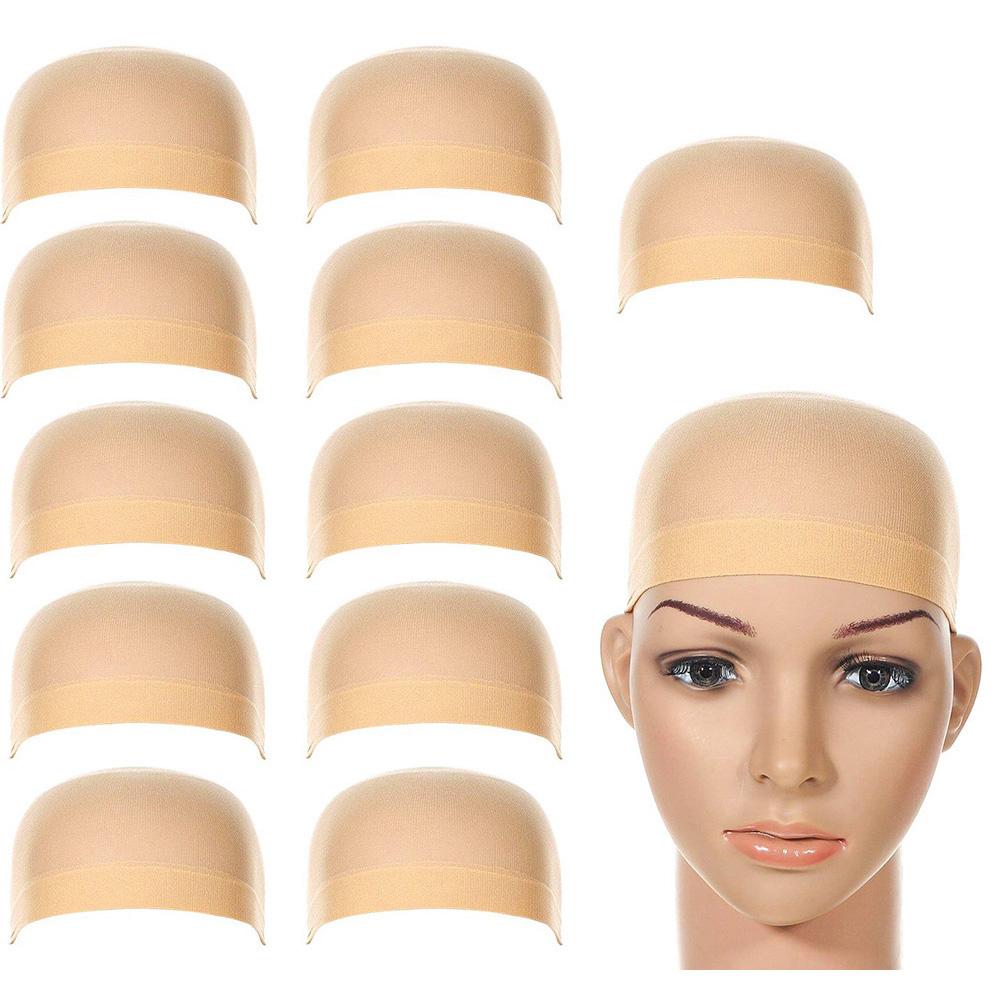 2/12 st kvinnor män universal hög stretchig peruk liner keps hatt frisyr tillbehör dam elastiska peruk kepsar